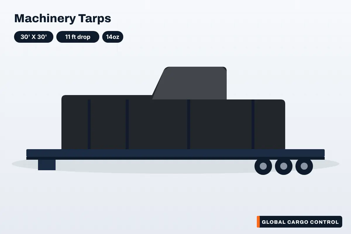 30′ x 30′ 14 oz Superlight Steel Machinery Tarp